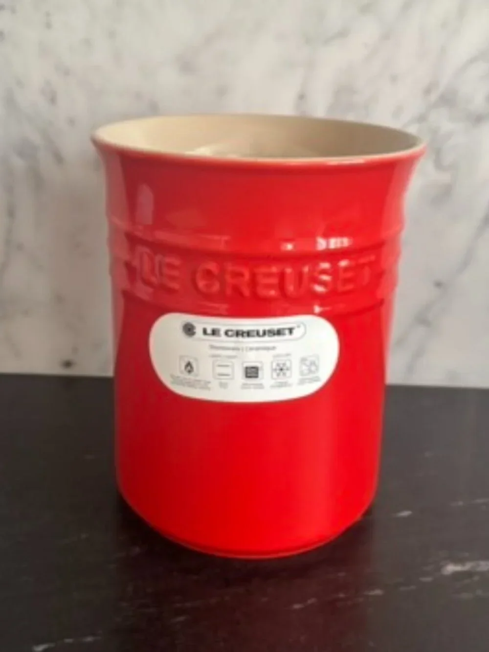 Le Creuset Utensil Crock 6 inch Bright New Red 17-26 NEW